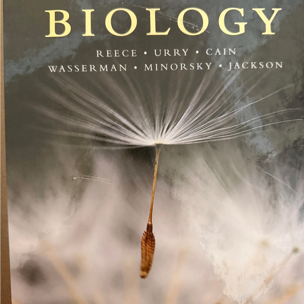 Biology Textbook with Dandelion Cover - Gray, White, Brown- minimally used